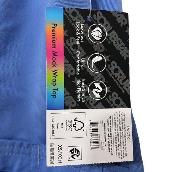 Scrub Tops Woman’s Size XS Bundle of Two Black Blue Antimicrobial ScrubStar - Picture 12 of 15